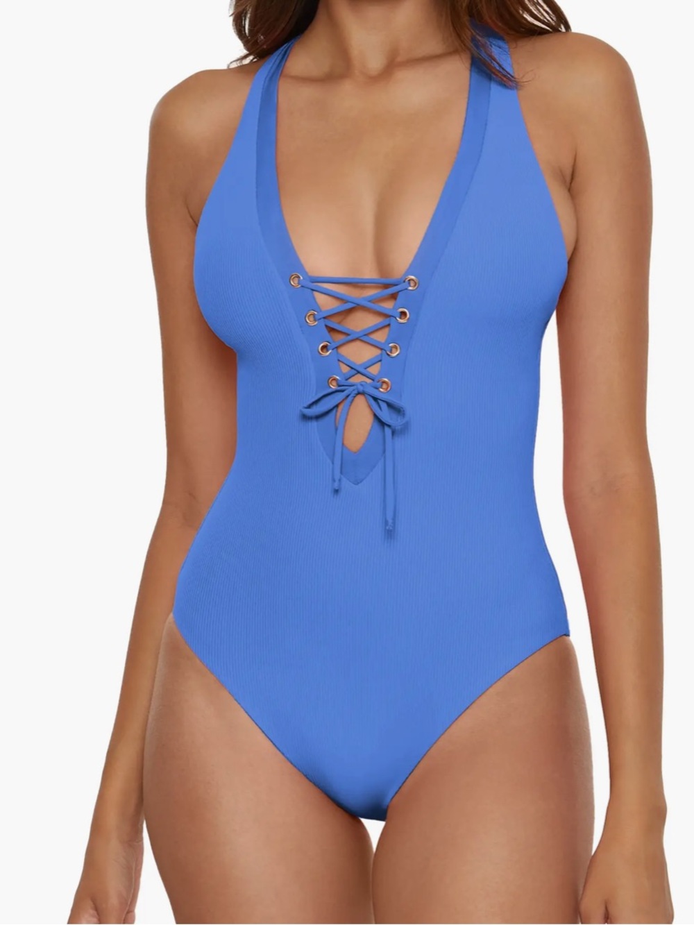 BECCA Neon Lime Lace-Up Bikini Top